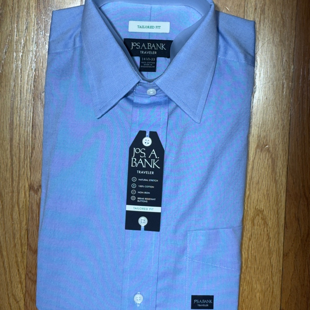 Jos. A. Bank Men's Traveler Blue Dress Shirt 14 1/2, 33